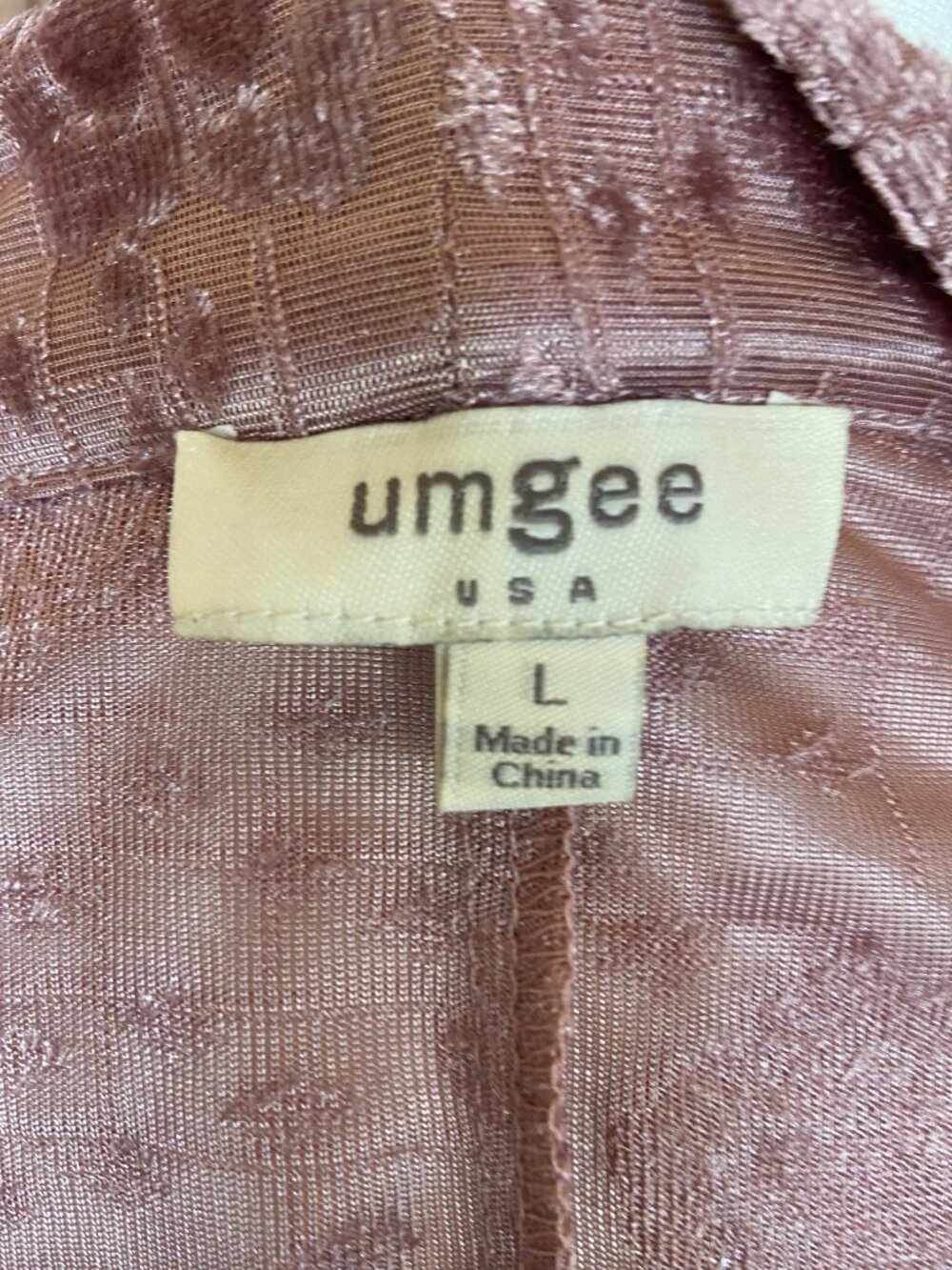 Umgee Pink Burn out Velvet tunic Jacket Sz L - Picture 8 of 9